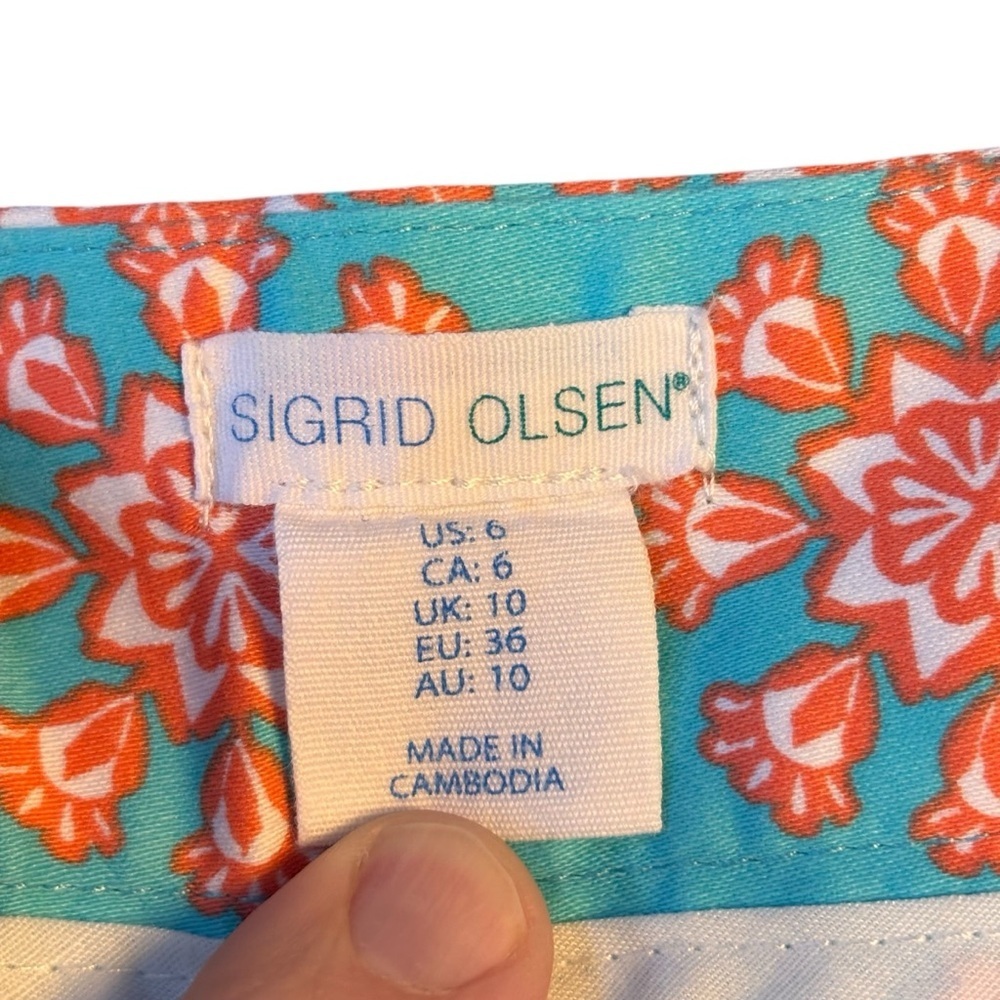 Sigrid Olsen Printed Chino Shorts – Sz 6 - Picture 9 of 12